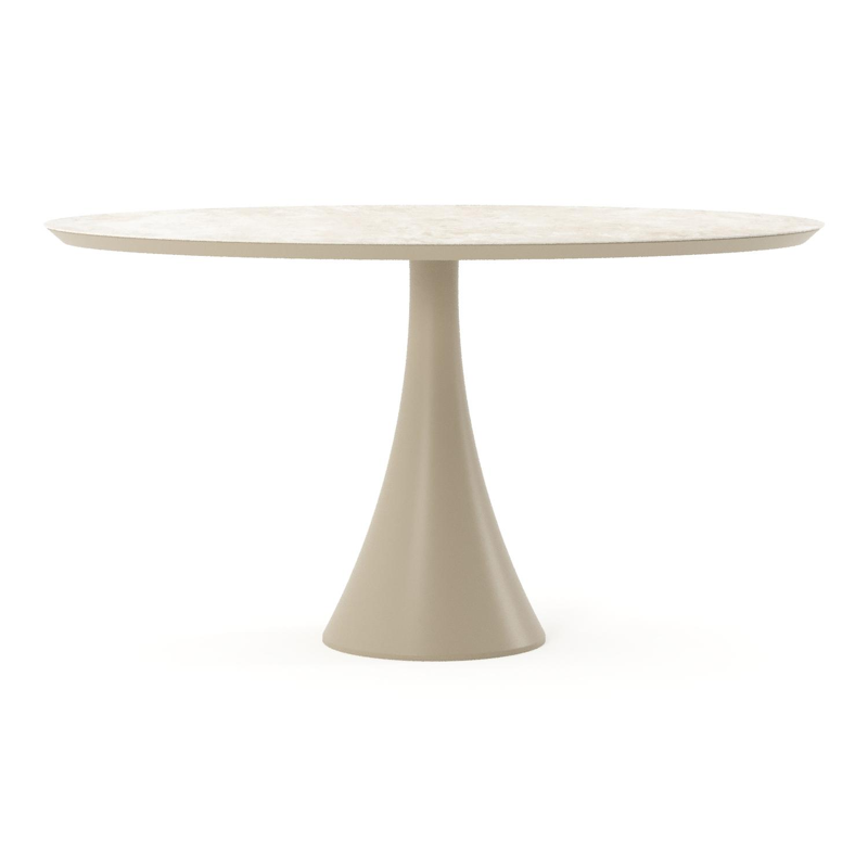 Fano tuintafel ovaal in beige aluminium en volkeramiek Rapolano - L 140 x B 80 x H 74.5 cm