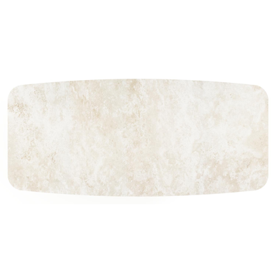 Lacirma tuintafel bootvorm in beige aluminium en volkeramiek Rapolano L 255 x B 115 cm