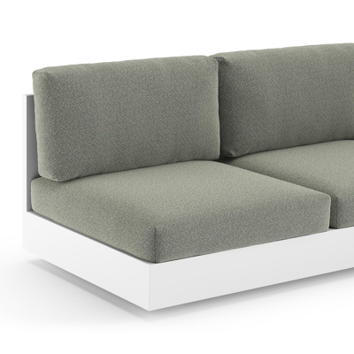 Como loungebank in wit aluminium met savane leaf all weather sunbrella® luxe kussen