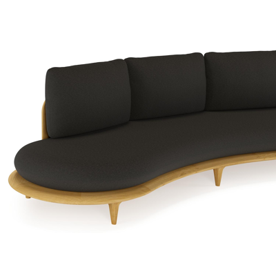 Bomero loungebank in teak met heritage char all weather sunbrella® luxe kussen