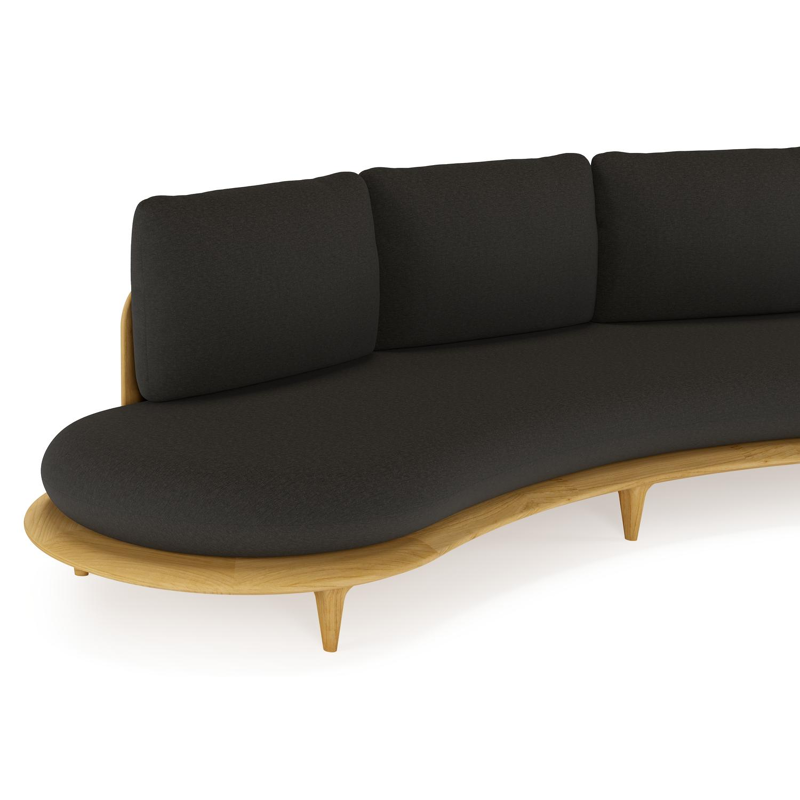 Bomero loungebank in teak met heritage char all weather sunbrella® luxe kussen