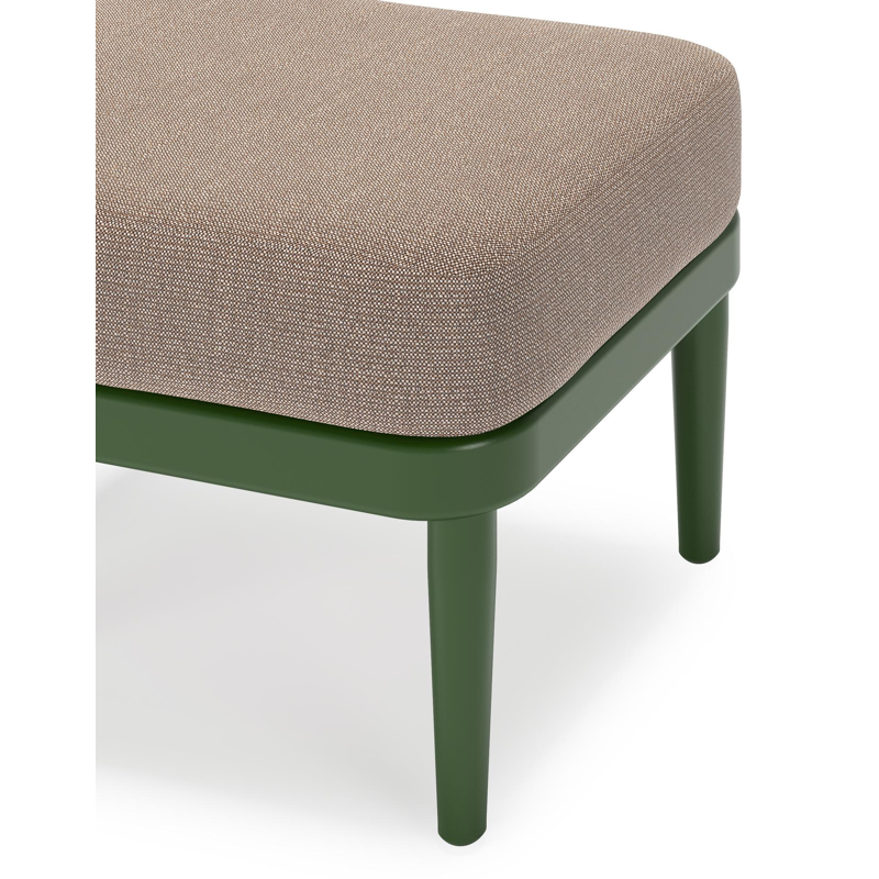 Orso poef in groen aluminium met Savane Earth all weather sunbrella® luxe kussen