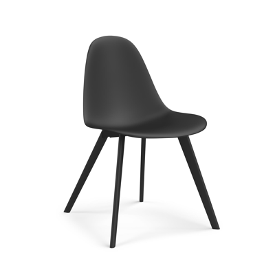 Como tuinstoel in zwart aluminium en zwart kunststof