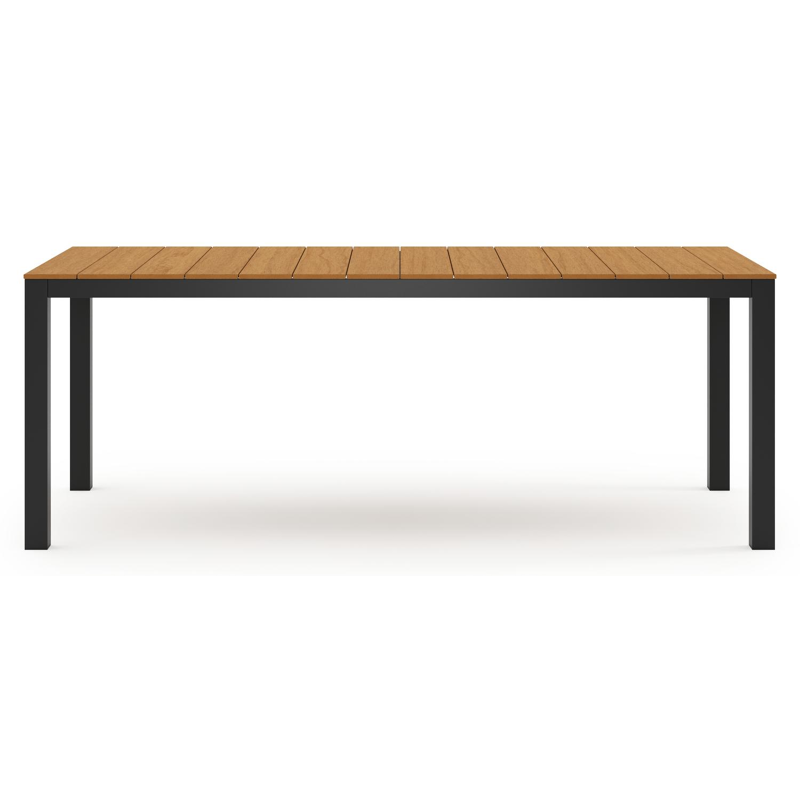 Table de jardin Toma en aluminium noir et polywood - Lg 200 x Larg. 90 x H 72 cm