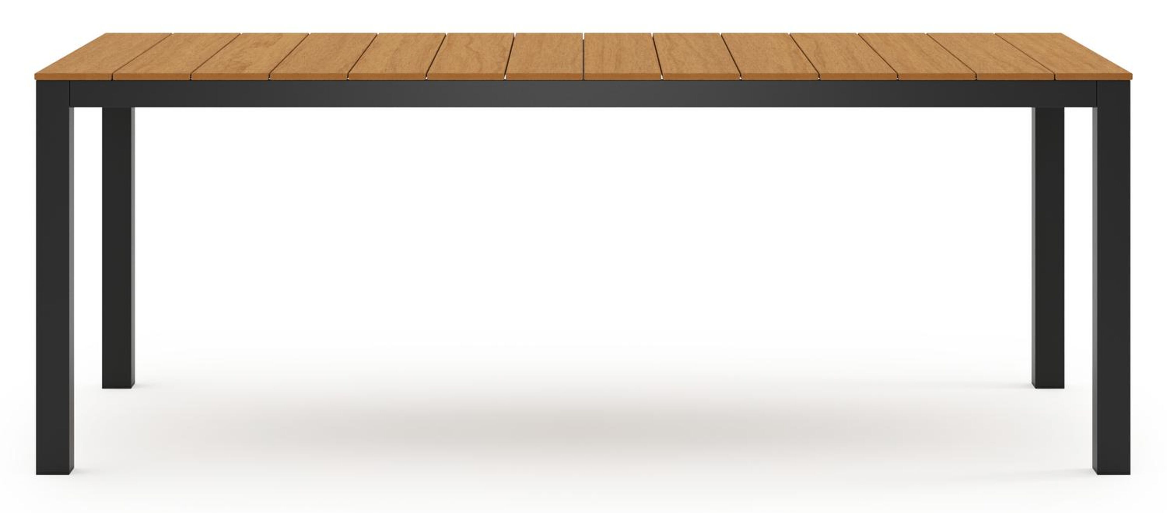 Toma tuintafel in zwart aluminium en polywood - L 200 x B 90 x H 73 cm