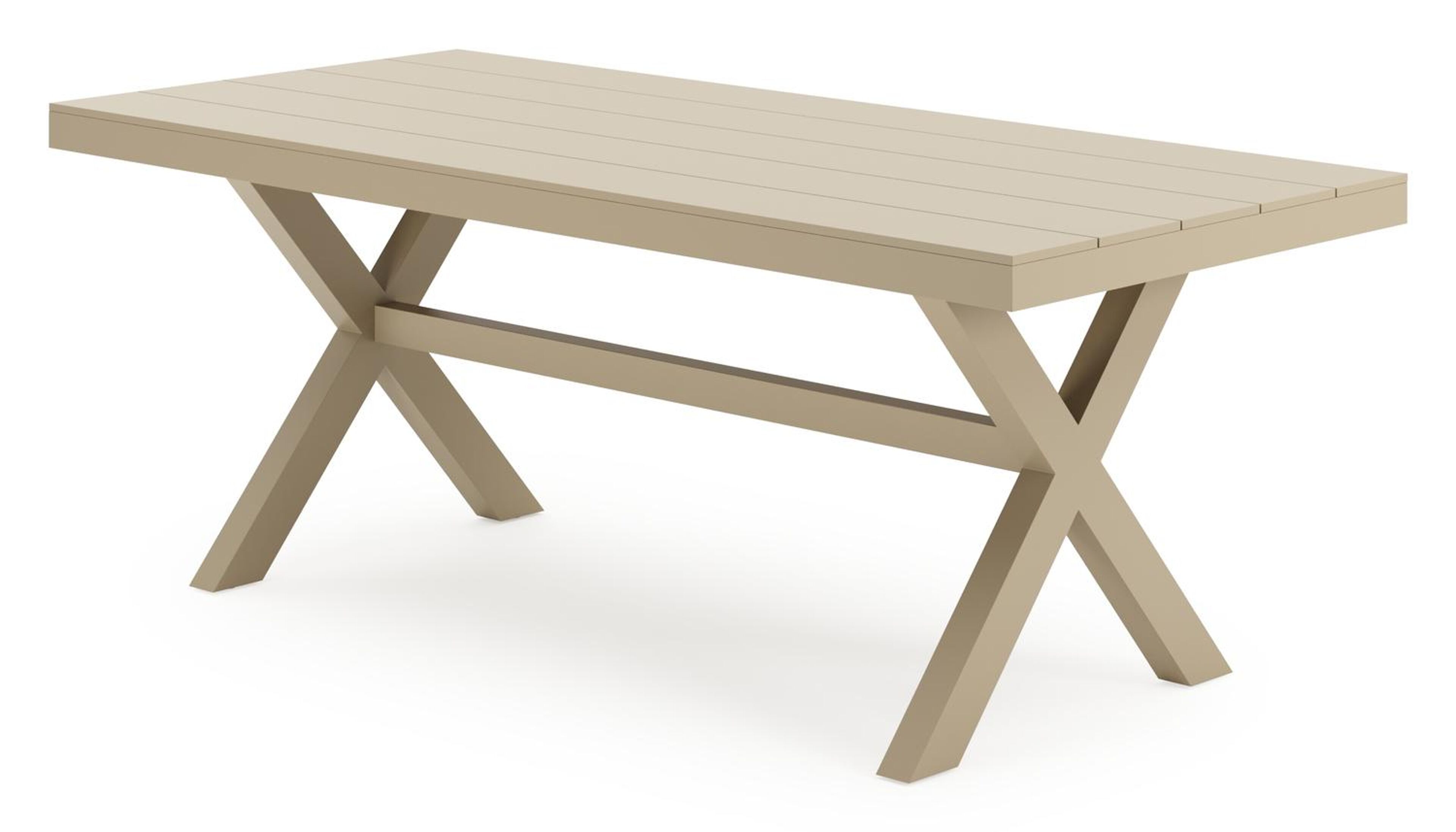 Bahia tuintafel rechthoekig in beige aluminium - L 200 x B 89 x H 75 cm