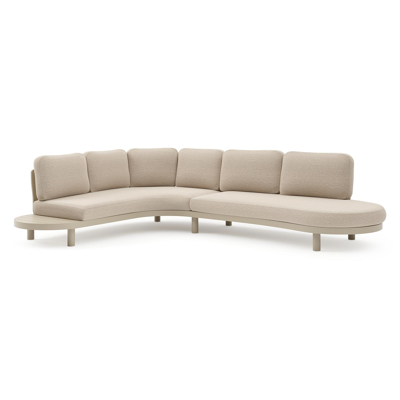 Palma loungehoek in beige aluminium met rustic weather+ softtouch kussen