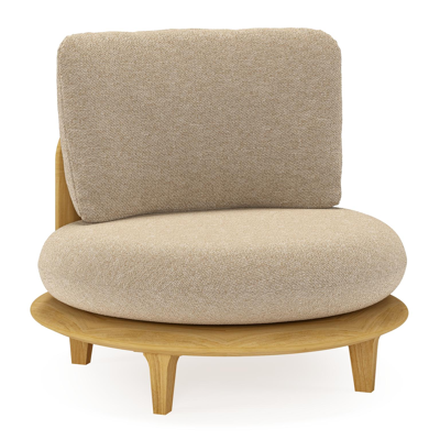 Bomero loungestoel in teak met madagascar oak all weather cosytica kussen