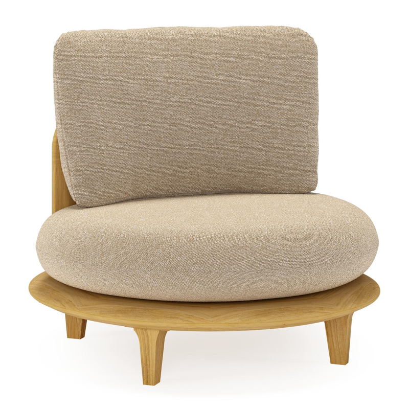 Bomero loungestoel in teak met madagascar oak all weather cosytica kussen