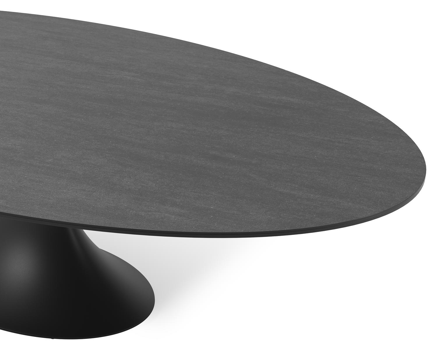Fano tuintafel in zwart aluminium en volkeramiek basalt black - L 290 x B 148 x H 75 cm
