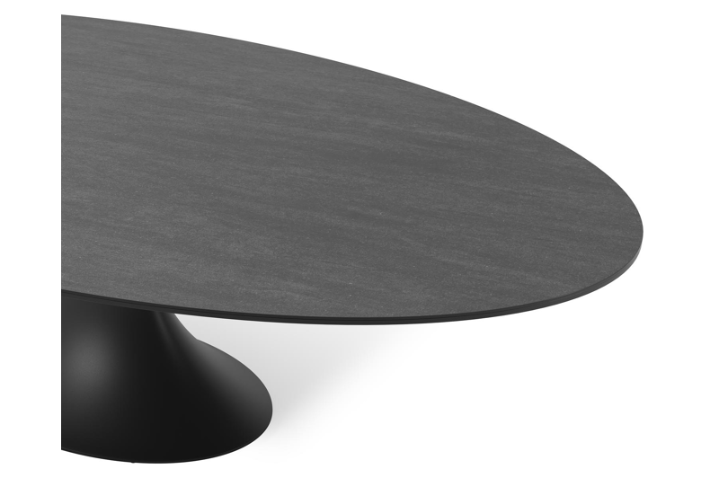 Table de jardin Fano en aluminium noir et céramique pleine basalt black - Lg 290 x Larg. 148 x H 75 cm