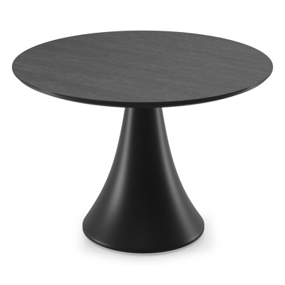 Table basse Fano en noir aluminium et céramique pleine basalt black - Diam. 85 x Haut. 55 cm
