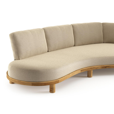 Donato loungebank in teak met althea camel all weather cosytica kussen