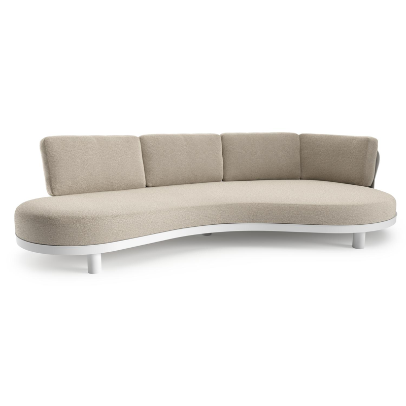 Donato loungebank in wit aluminium met catania sand All Weather Cosytica kussen