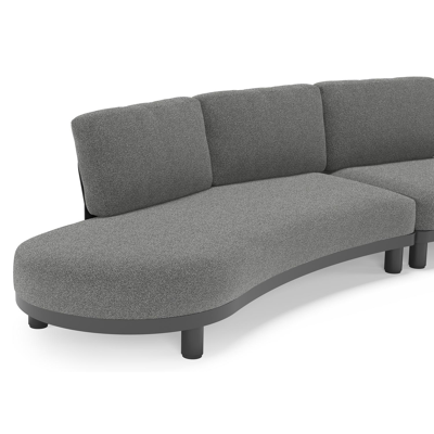 Donato loungebank in zwart aluminium met all weather cosytica Catania Black kussen