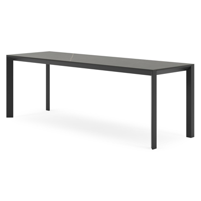Malito tuintafel in zwart aluminium en volkeramiek calatorao - L 220 x B 70 x H 75 cm