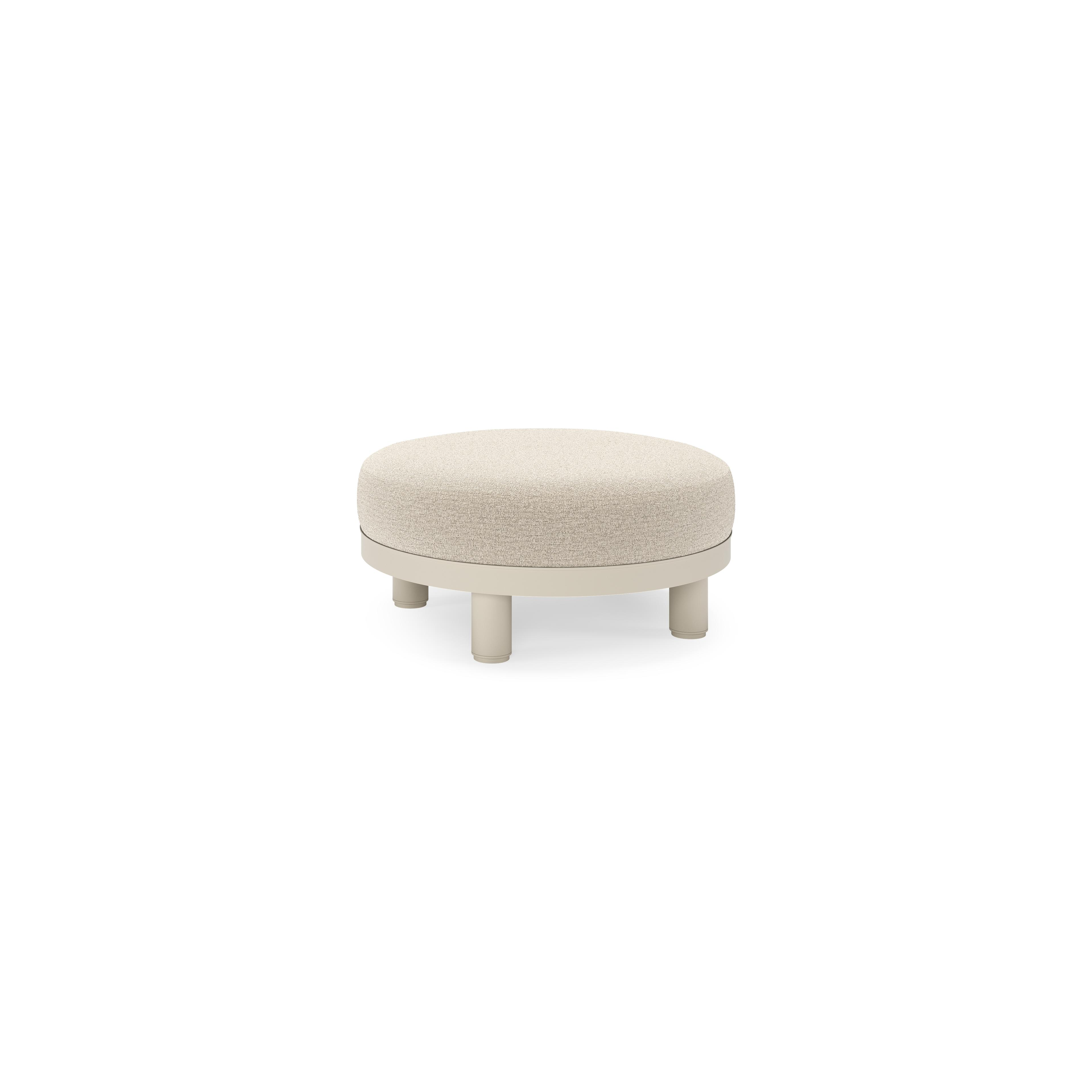Donato lounge poef in beige aluminium met All Weather Cosytica Catania Sand kussen