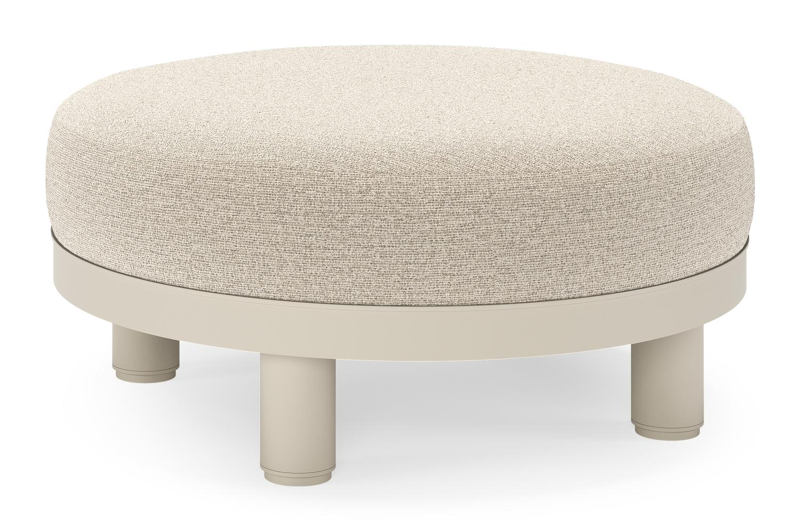 Donato lounge poef in beige aluminium met all weather cosytica Catania Sand kussen