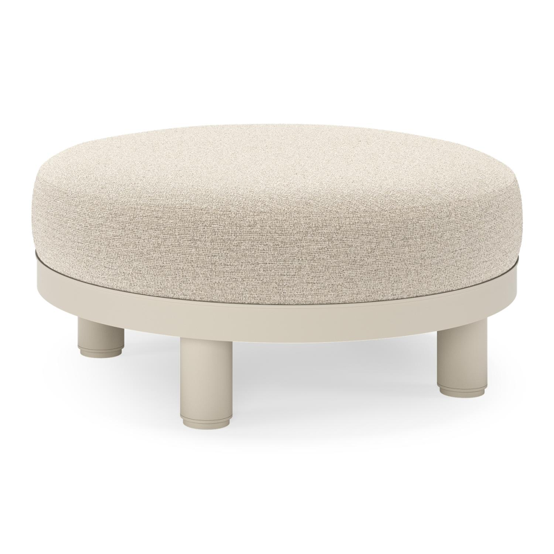 Donato lounge poef in beige aluminium met all weather cosytica Catania Sand kussen