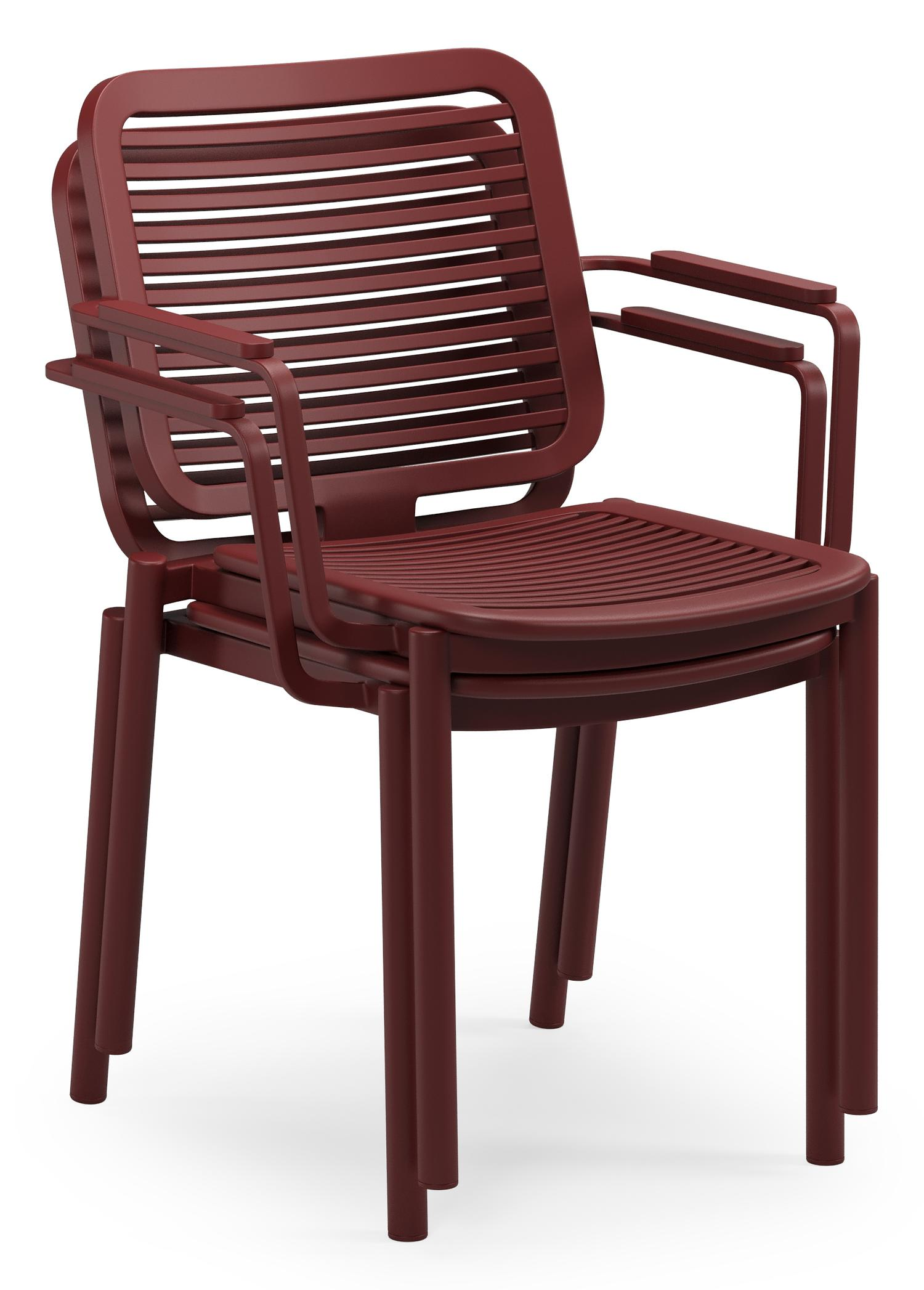 Fano tuinstoel in ruby aluminium