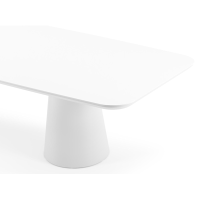 Donato tuintafel in wit aluminium en volkeramiek arctic white - L 315 x B 115 x H 74 cm