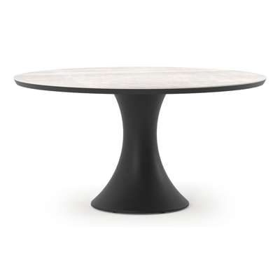 Fano tuintafel rond in zwart aluminium en volkeramiek Taj Mahal - Dia. 148 x H 74 cm