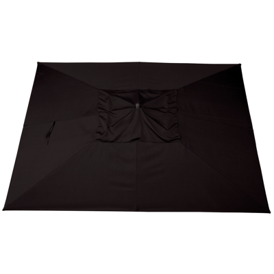 Apiro staanparasol in zwart aluminium met zwart polyester parasoldoek - L1 400 x L2 300 cm (zonder voet)