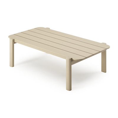 Table de basse Salamanca en aluminium beige - Lg. 120 x Lrg. 68,3 x Haut. 34,4 cm