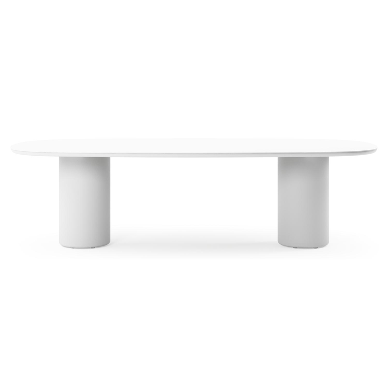 Amico tuintafel bombo in wit aluminium en volkeramiek Arctic White - L 270 x B 125 x H 73.5 cm