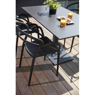 Mila stapelbare tuinstoel zwart - kunststof