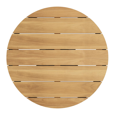 Fano low dining loungetafel in zwart aluminium en teak  - Dia. 85 x H 55 cm