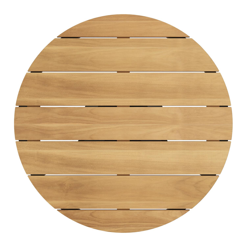 Fano low dining loungetafel in zwart aluminium en teak  - Dia. 85 x H 55 cm