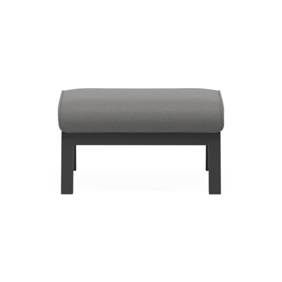 Pouf Zen'so en aluminium noir avec coussin en all weather sunbrella® luxe natte charcoal chine