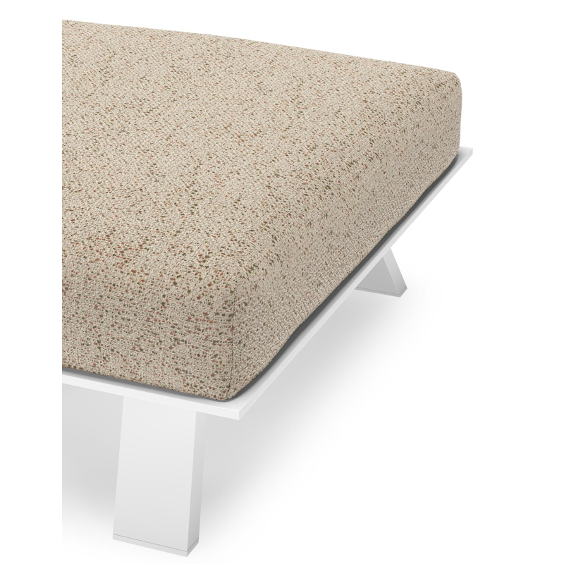 Cesano poef in wit aluminium met bora jungle all weather Cosytica kussen