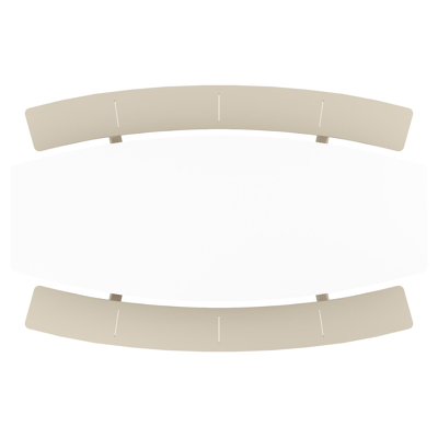 Forno picknicktafel bootvorm in beige aluminium en volkeramiek Arctic White - L 280 x B 192 x H 72 cm