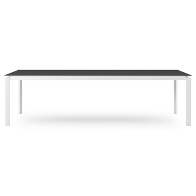 Cirello tuintafel rechthoekig in wit aluminium en volkeramiek Nero Black - L 280 x B 110 x H 75 cm