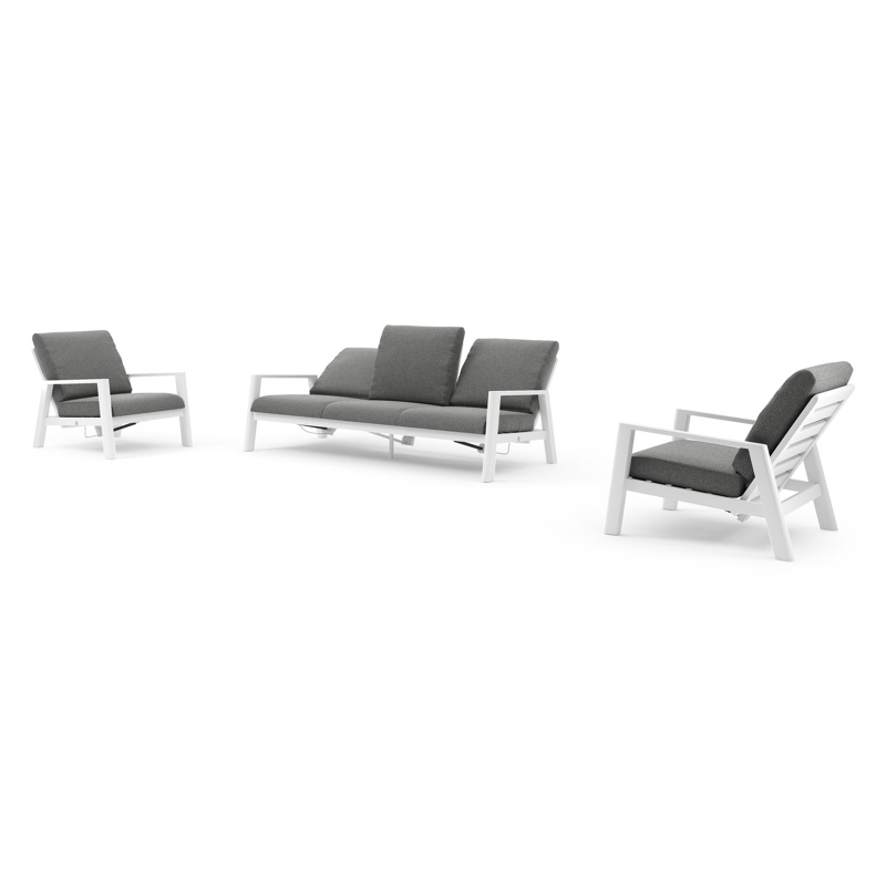 Cirello loungeset in wit aluminium met catania black all weather cosytica kussen