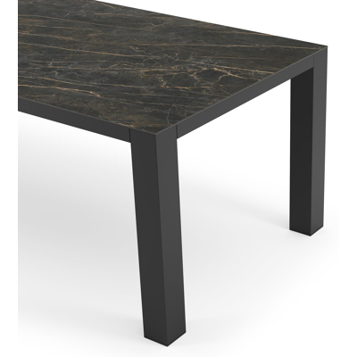 Table de jardin Nano en aluminium noir et céramique pleine black obsession - Lg 240 x Larg. 100 x H 75 cm