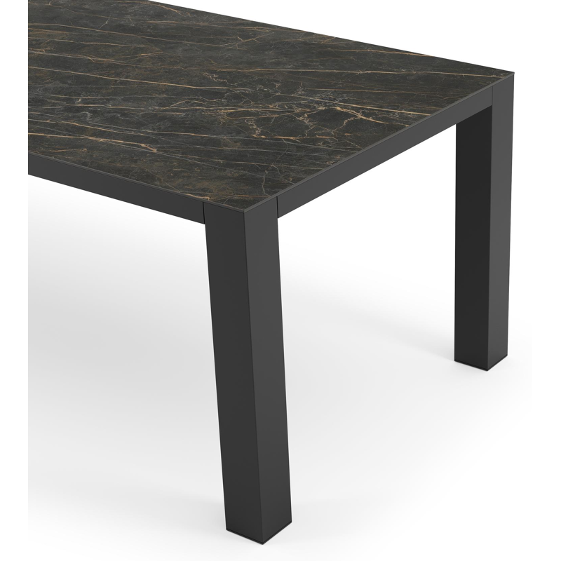 Table de jardin Nano en aluminium noir et céramique pleine black obsession - Lg 240 x Larg. 100 x H 75 cm