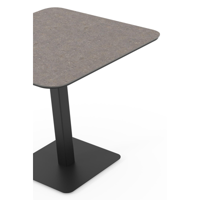 Fano kantelbare tuintafel vierkant afgerond in zwart aluminium en volkeramiek wulong - L 80 x B 80 x H 72.5 cm