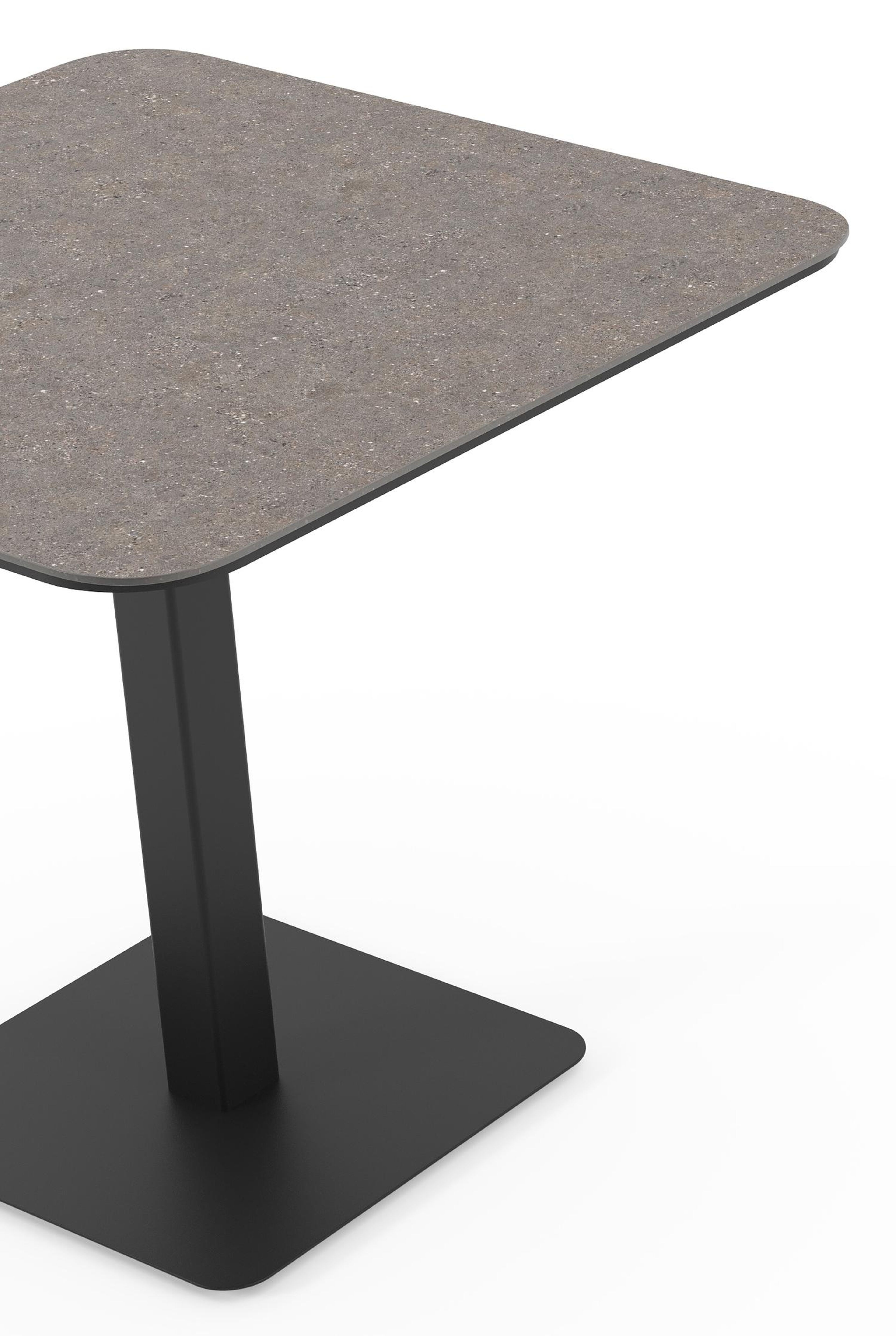 Fano kantelbare tuintafel vierkant afgerond in zwart aluminium en volkeramiek wulong - L 80 x B 80 x H 72.5 cm