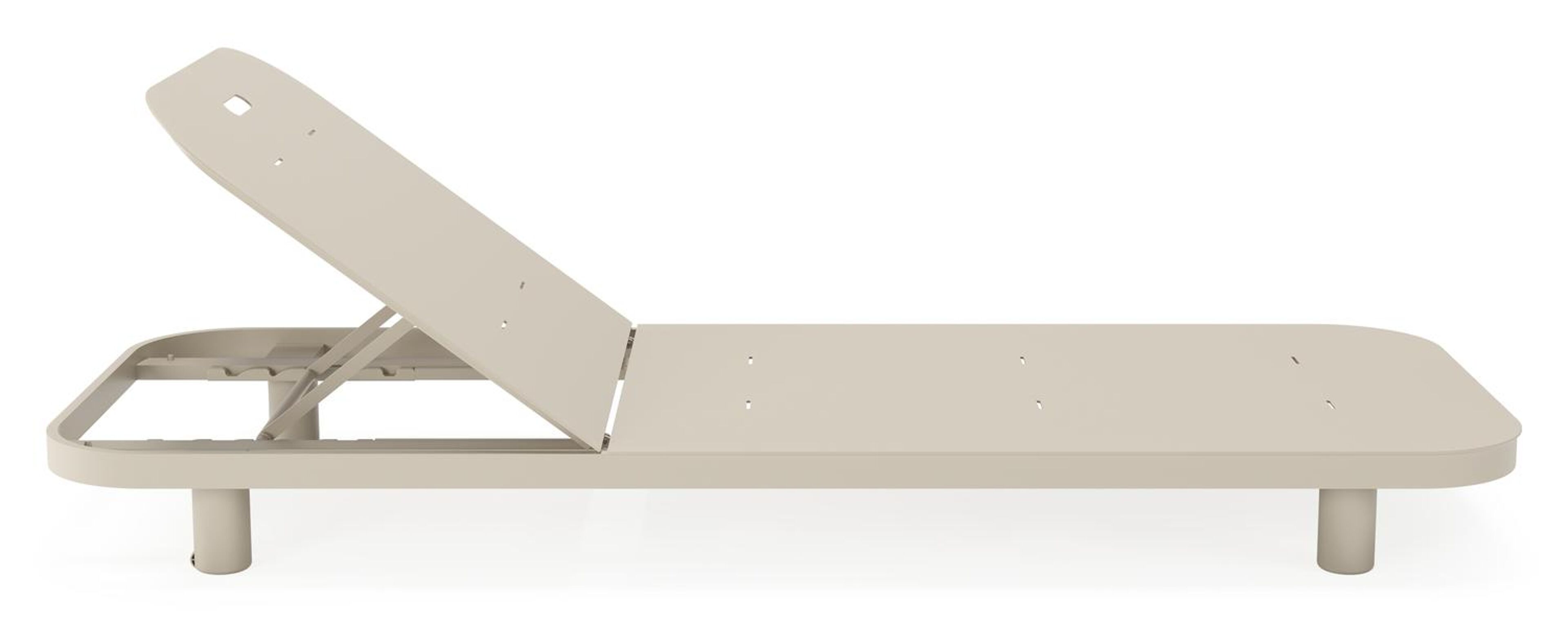 Chaise longue réglable Donato en aluminium beige avec All Weather Solica slow farafra coussin