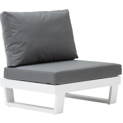Modica loungezetel 1-zit in wit aluminium met grijs textilene kussen