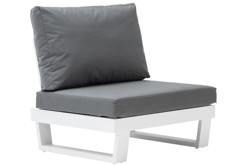 Modica loungezetel 1-zit in wit aluminium met grijs textilene kussen