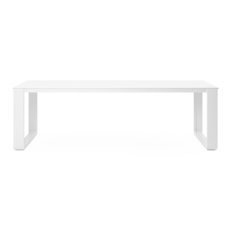 Atessa tuintafel in wit aluminium en volkeramiek arctic white - L 240 x B 100 x H 75 cm