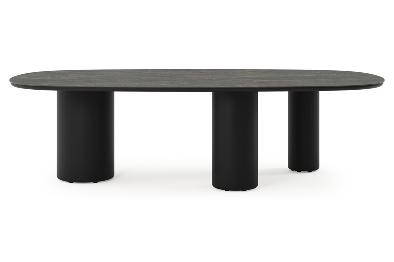 Amico tuintafel bombo xl in zwart aluminium en volkeramiek Black Obsession - L 270 x B 148 x H 73.5 cm