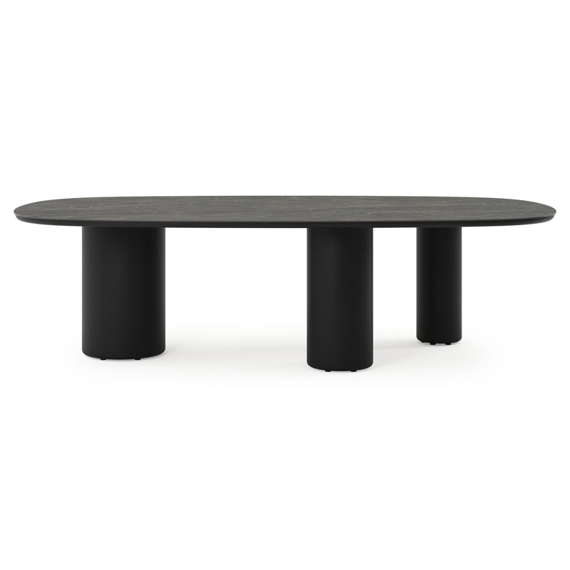 Amico tuintafel bombo xl in zwart aluminium en volkeramiek Black Obsession - L 270 x B 148 x H 73.5 cm