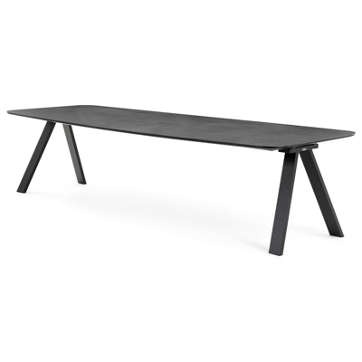Cesano tuintafel in zwart aluminium en volkeramiek basalt black - L 315 x B 115 x H 75 cm