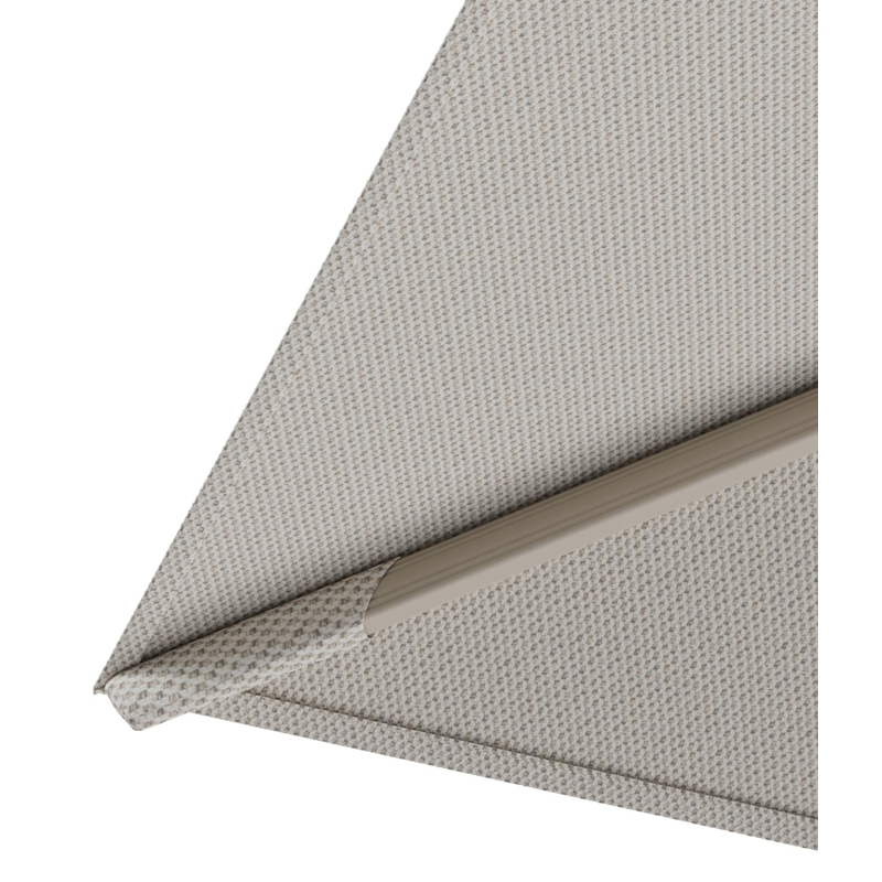 Rufina zweefparasol tiltfunctie in beige aluminium en parasoldoek in All Weather Sunbrella® Luxe Lopi Marble  - L1 400 x L2 300 cm (zonder voet)