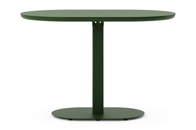 Table de jardin inclinable Teramo rectangulaire arrondie en aluminium vert - Lg. 110 x Lrg. 70 x Haut. 74 cm
